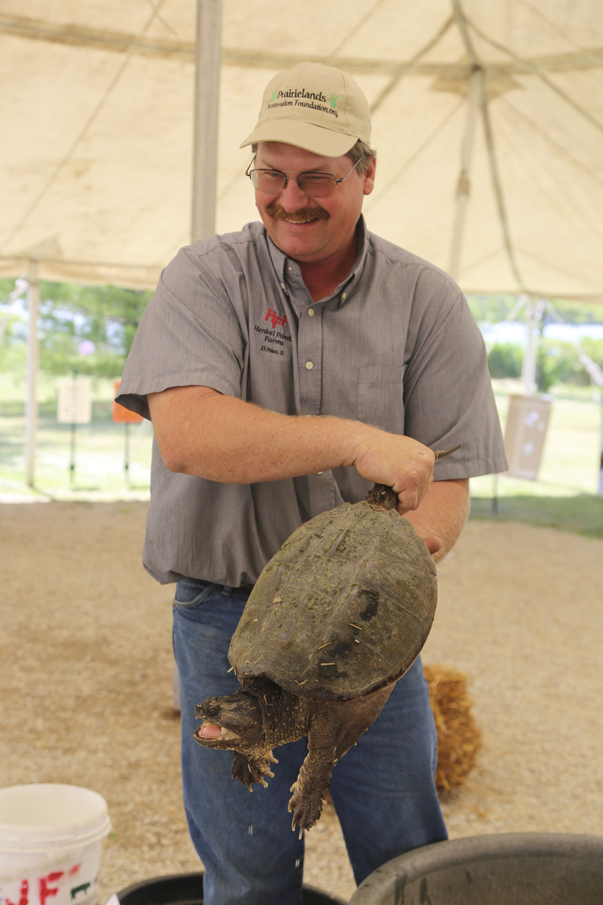 Brent Henkel with a snapping turtle